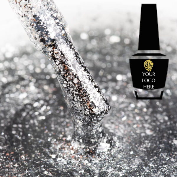 F02 Silver Top Coat Petal 15ml 25 pcs