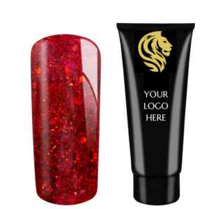 AcrylGel Glitter Red HEMA/Di-HEMA FREE 30ml 10pcs