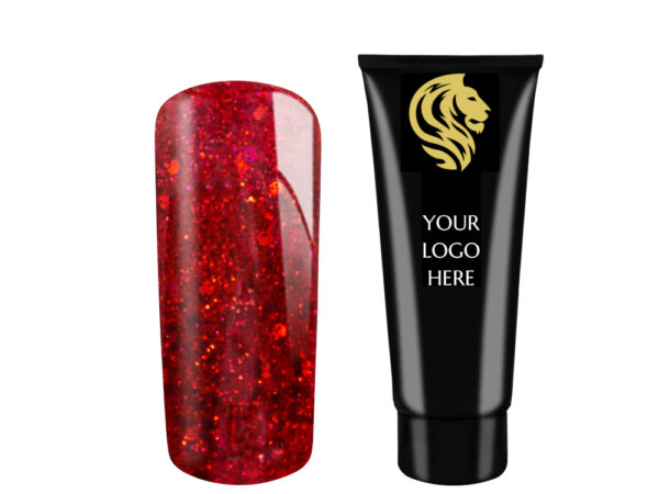 AcrylGel Glitter Red HEMA/Di-HEMA FREE 30ml 20pcs