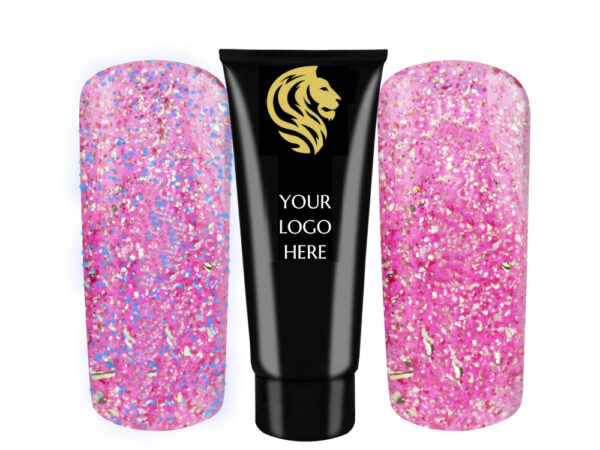 AcrylGel Night Light Glitter Pink HEMA/Di-HEMA FREE 30ml 10pcs